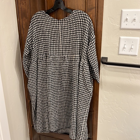 Ichi Antiquities Black & Ecru Gingham Dress One Size - Picture 5 of 7